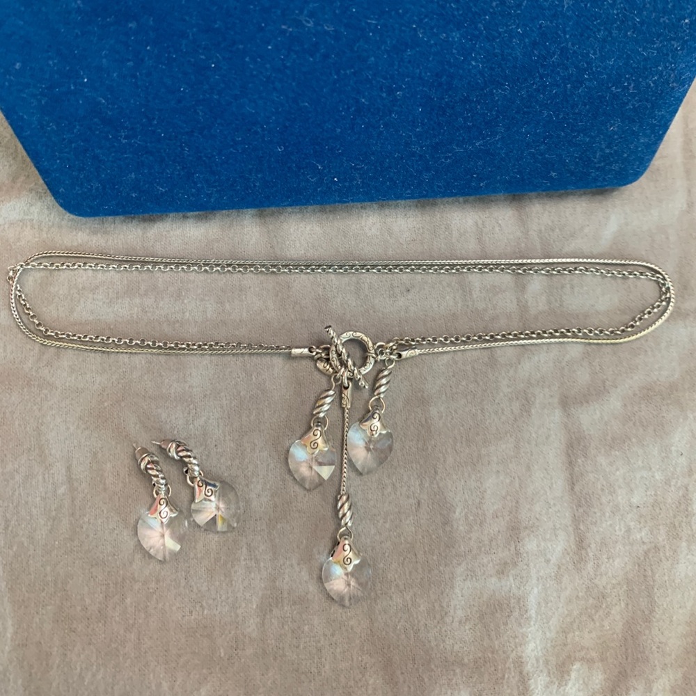 Brighton silver and crystal necklace and earrings